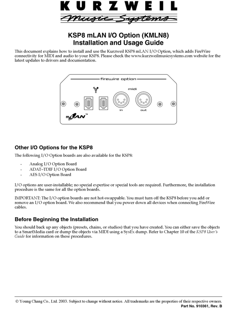 Kurzweil KMLN8 - REV B User manual