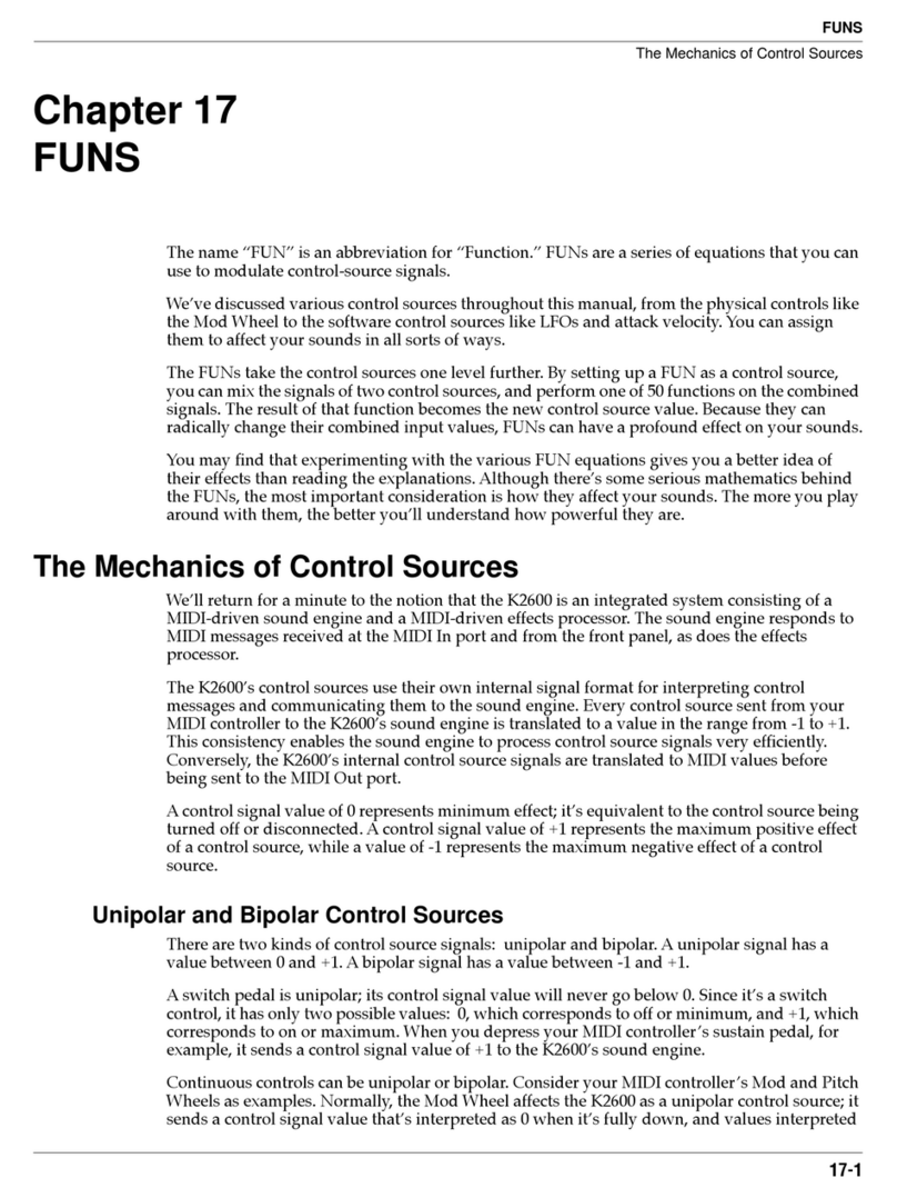 Kurzweil K2600 - MUSICIANS GUIDE REV A PART NUMBER 910330 CHAP... User manual
