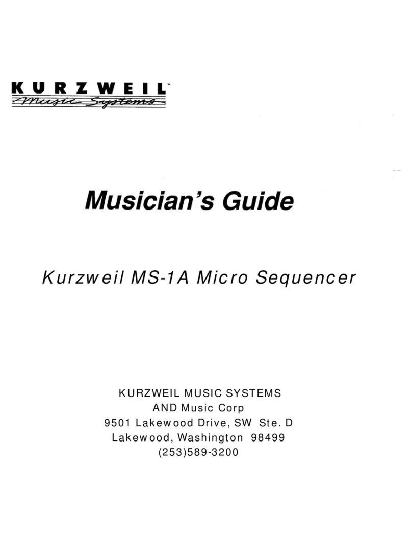 Kurzweil MS-1A MICRO SEQUENCER - MUSICIAN S GUIDE manual