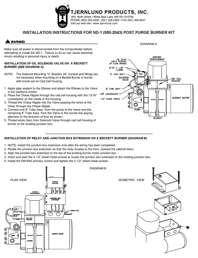 TJERNLUND 950-2043 ND-1 POST PURGE BURNER KIT 8504004 REV... installation instructions