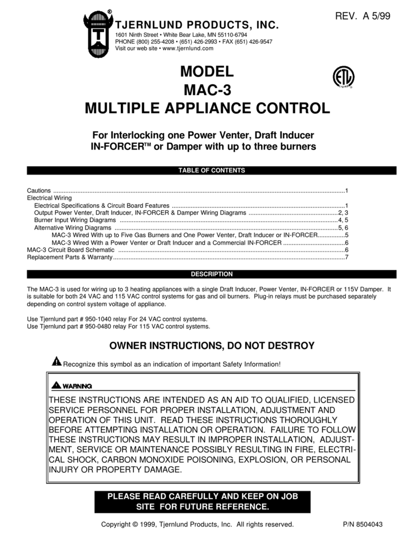 TJERNLUND MAC-3 CONTROL (DISCONTINUED) 8504043 REV A... manual TJERNLUND MAC-3 CONTROL (DISCONTINUED) 8504043 REV A... manual