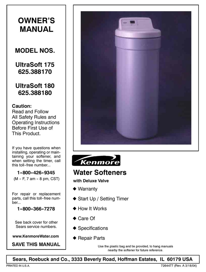 Kenmore SOFTENERS-175-180 owner's manual