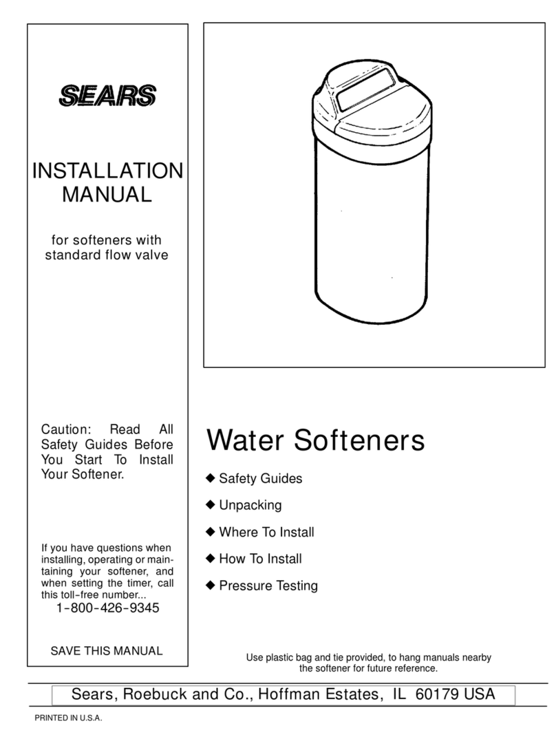 Sears STANDARD-FLOW-VALVE-SOFTENER-INSTALLATION installation manual Sears STANDARD-FLOW-VALVE-SOFTENER-INSTALLATION installation manual