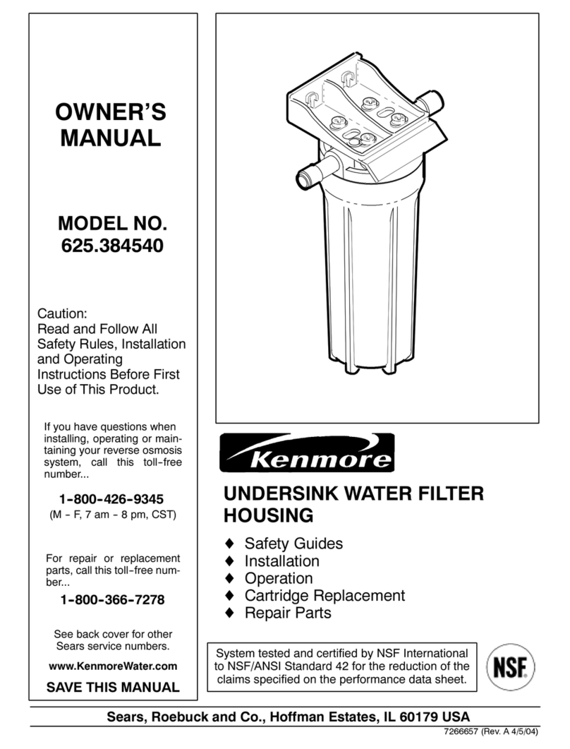 Kenmore SINGLE-UNDERSINK-FILTER User manual