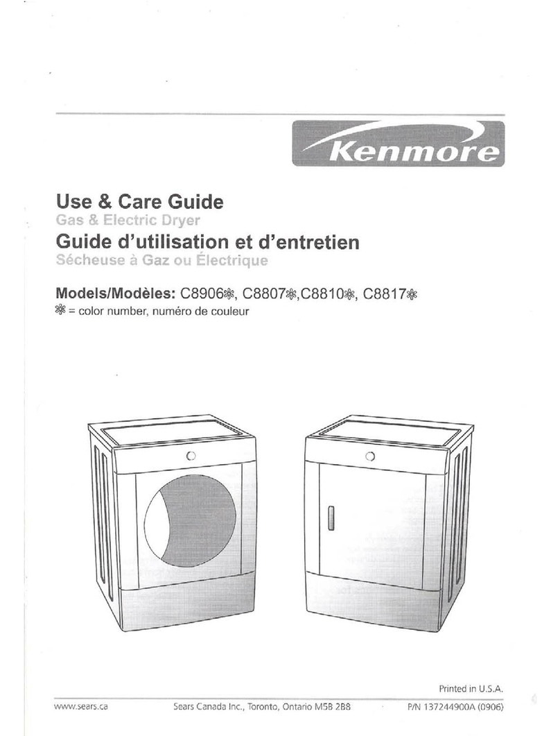 Kenmore C8807 Series User manual