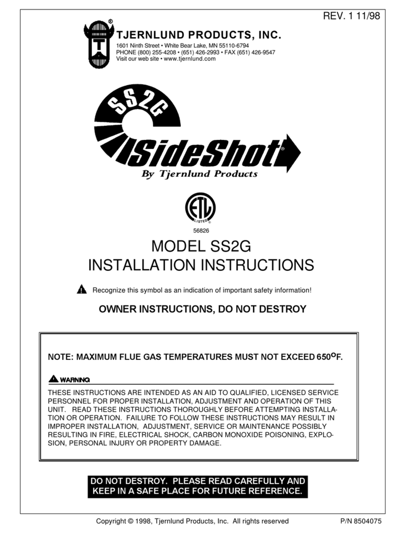 TJERNLUND SS2G SIDESHOT (DISCONTINUED) 8504075 REV 1... User manual