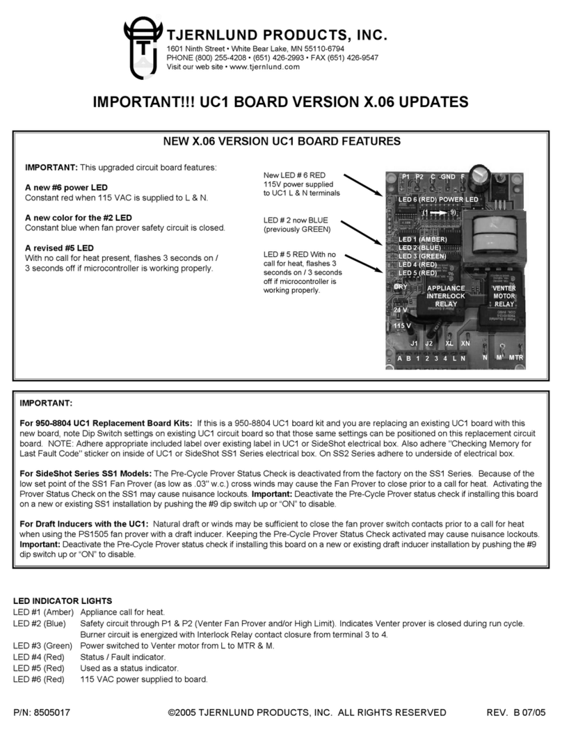 TJERNLUND UC1 UNIVERSAL CONTROL (VERSION X.06) ADDENDUM 8505017 REV B... User manual