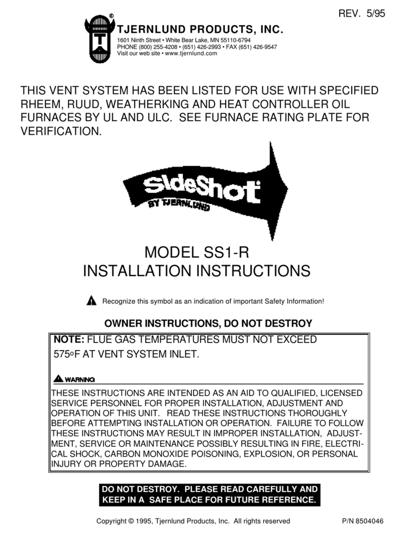 TJERNLUND SS1R SIDESHOT (DISCONTINUED VERSION-PRE UC1 UNIVERSAL CONTROL) 8504046 REV... User manual