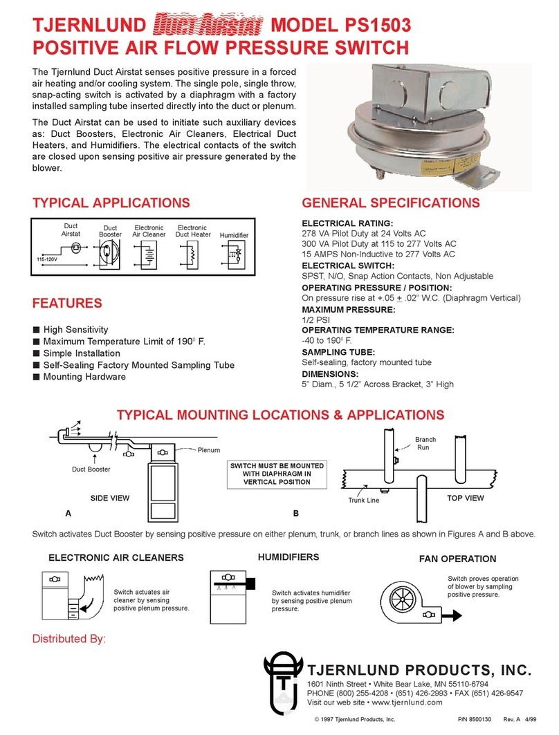 TJERNLUND PS1503 DUCT BOOSTER FAN SWITCH 8500130 REV A... User guide