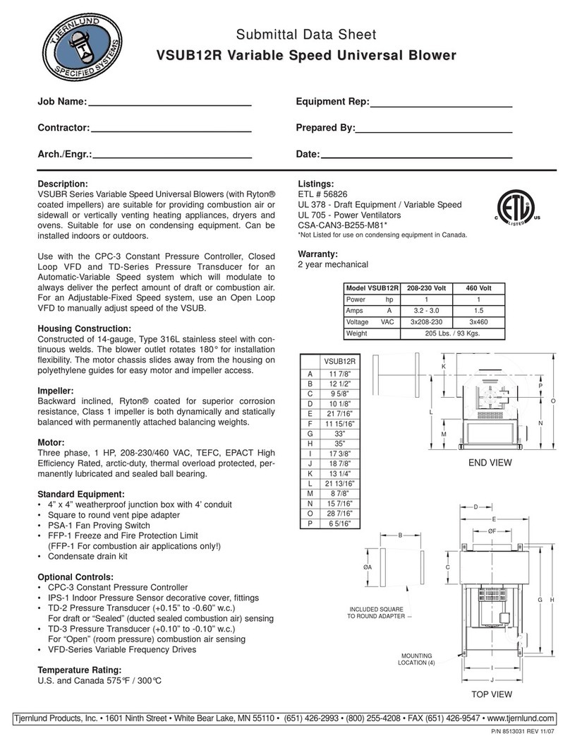 TJERNLUND VSUB12R User manual