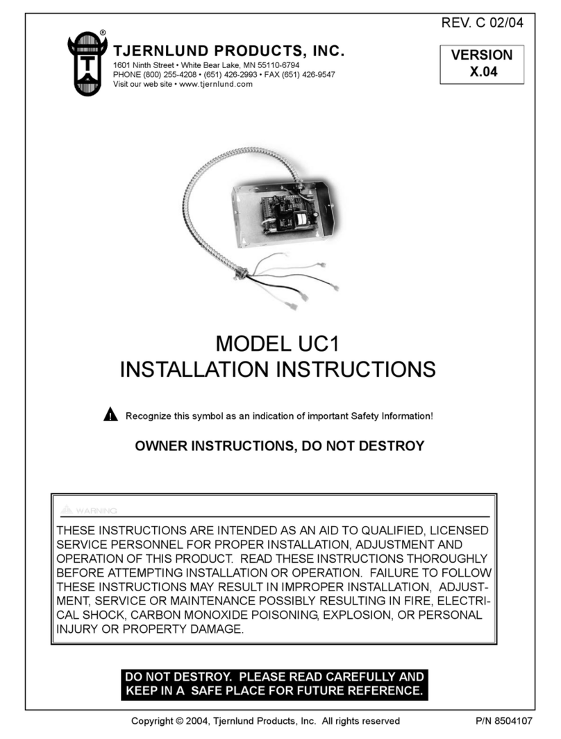 TJERNLUND UC1 UNIVERSAL CONTROL (VERSION X.04) 8504107 REV C... installation instructions