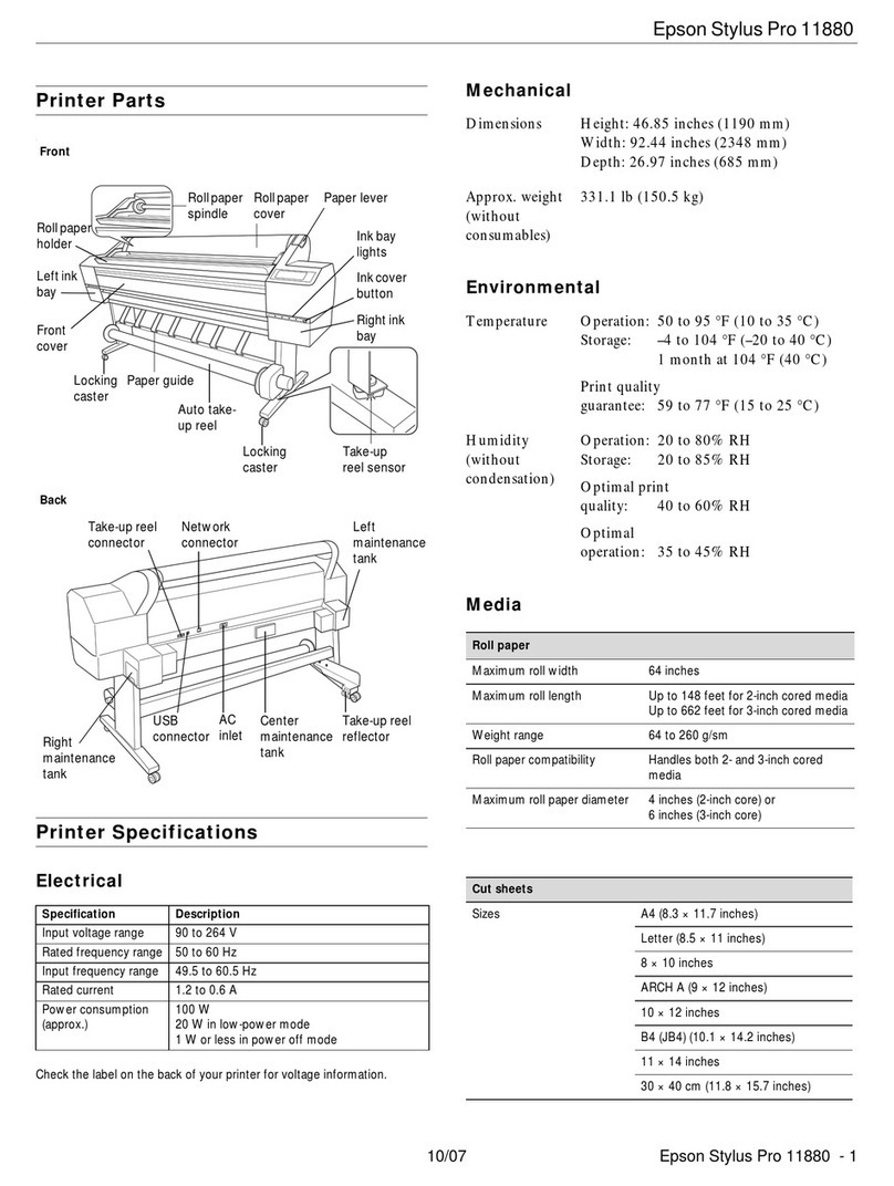 Epson 11880 - Stylus Pro Color Inkjet Printer Installation and operation manual