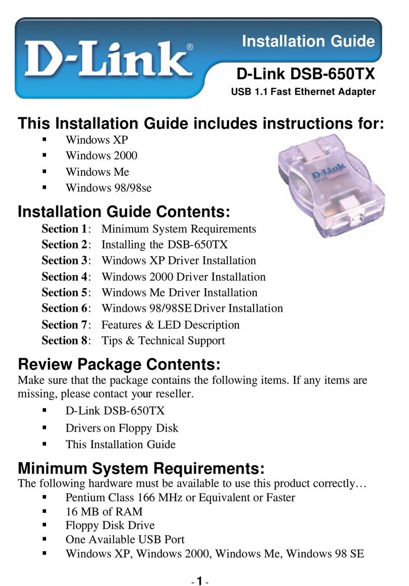 D-Link DSB-650TX User manual