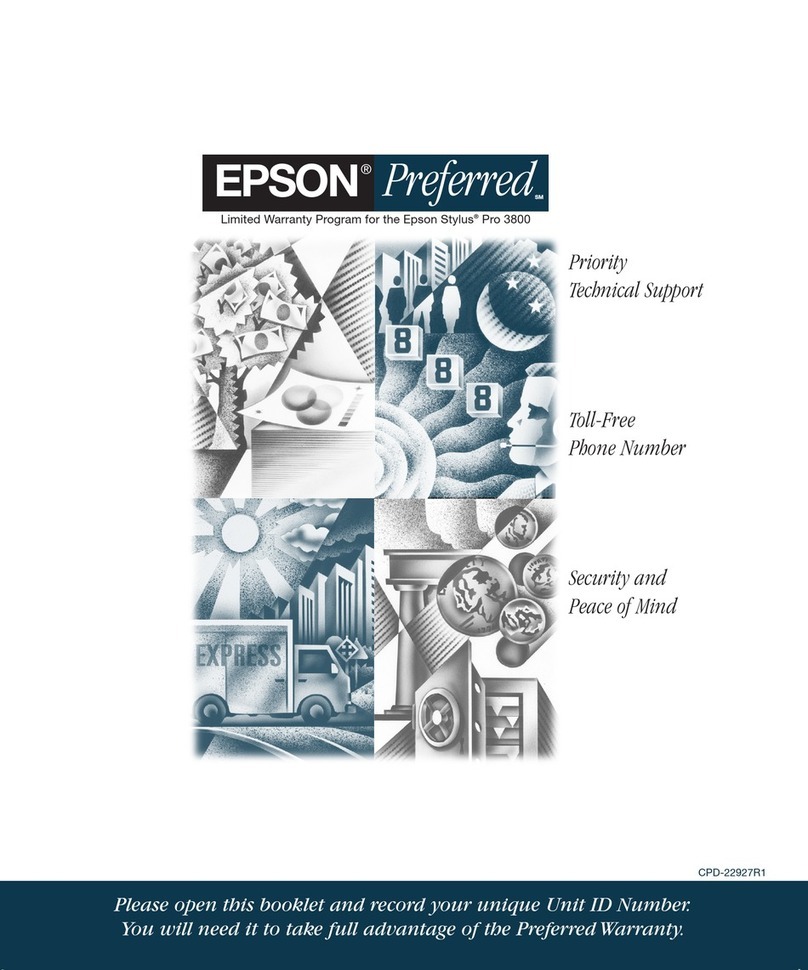 Epson 3800 - Stylus Pro Color Inkjet Printer Use and maintenance manual Epson 3800 - Stylus Pro Color Inkjet Printer Use and maintenance manual