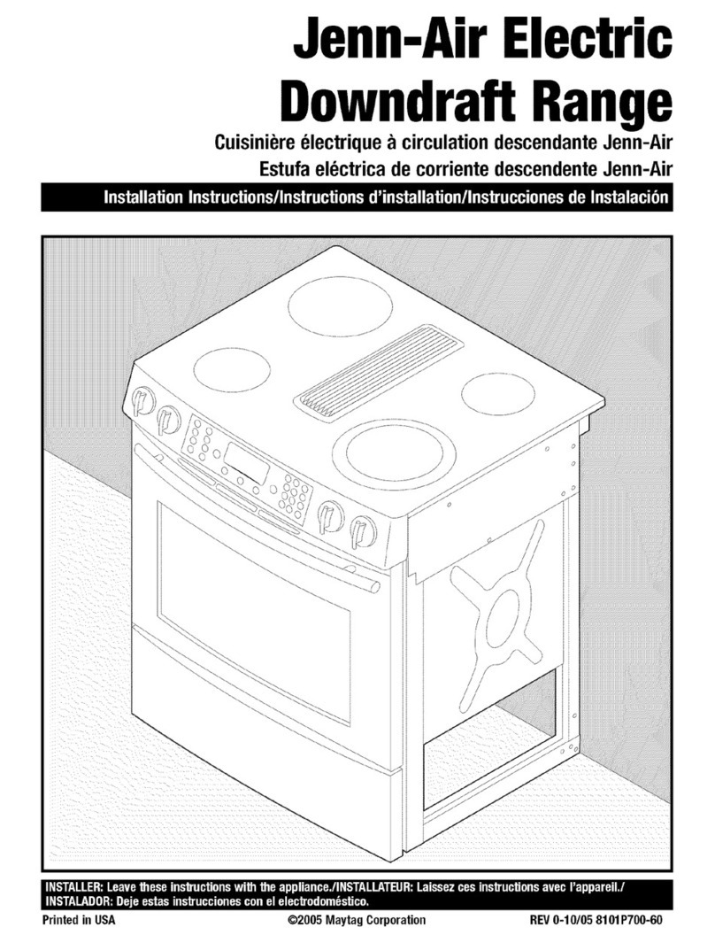 Maytag JES9900BAF - 30" Electric Downdraft User manual