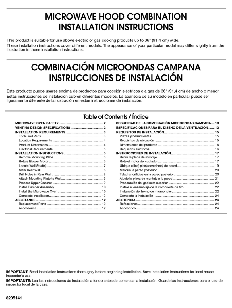 Whirlpool MH1150XMB installation instructions
