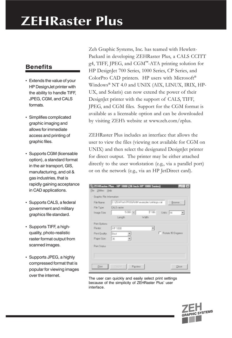 Zeh Graphic Systems 1050c - DesignJet Plus Color Inkjet Printer User manual