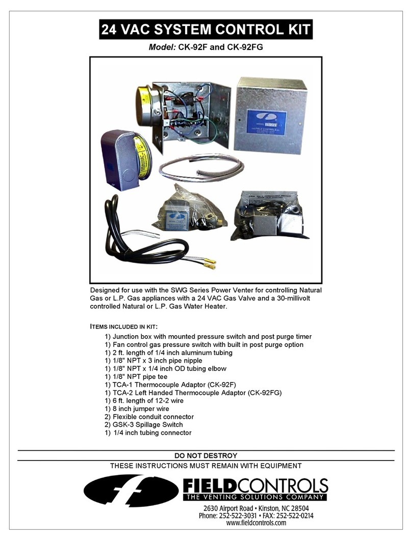 Field Controls 46285400 manual