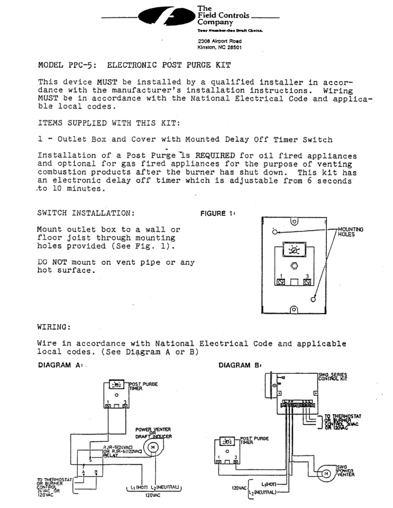Field Controls 46178400 manual