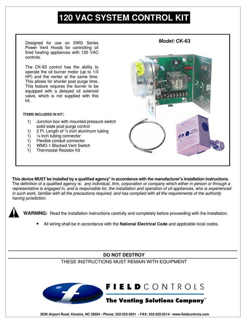Field Controls 46400900 manual