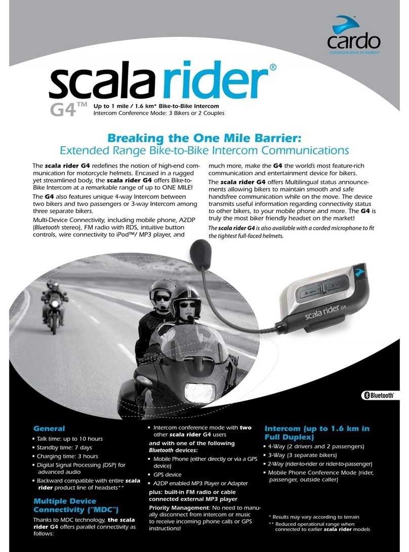 Cardo Systems SCALA RIDER G4 Owner's manual Cardo Systems SCALA RIDER G4 Owner's manual