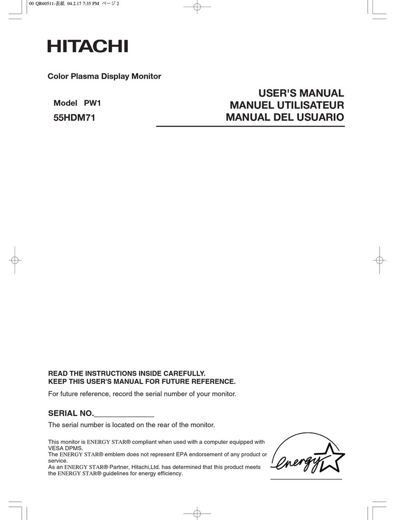 Hitachi 55HDM71 - 55" Plasma Panel User manual