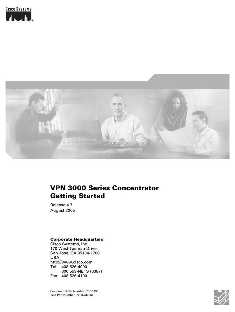 Cisco CVPN3015-NR - VPN Concentrator 3015 User manual Cisco CVPN3015-NR - VPN Concentrator 3015 User manual