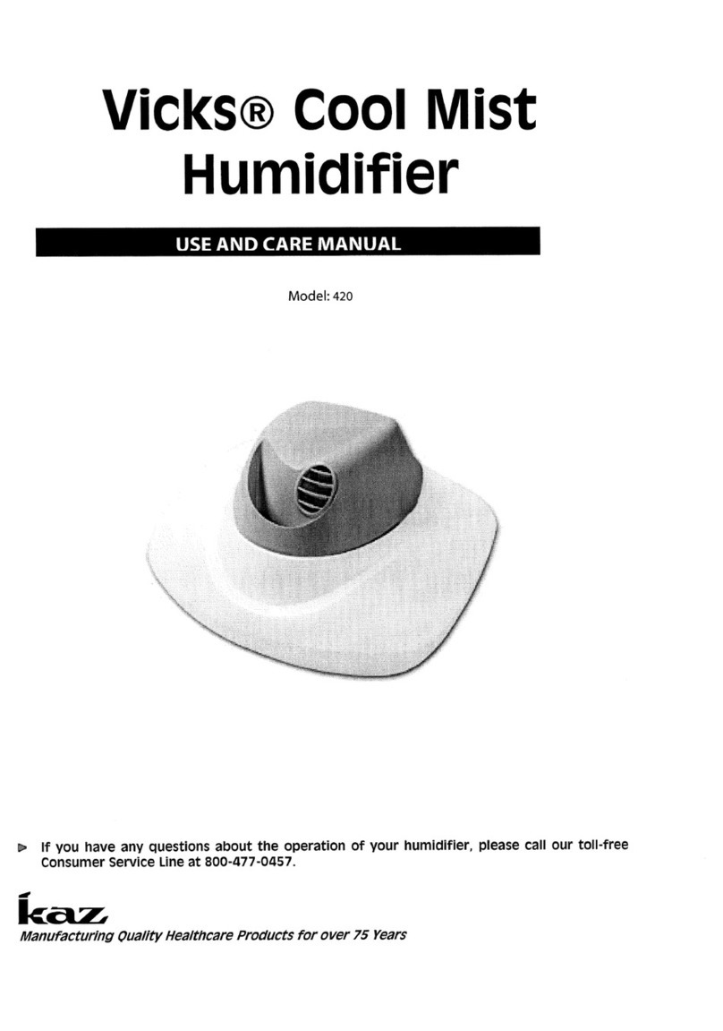 Vicks V420-2 - Vicks Lon Cool-Mist Humidifier User manual
