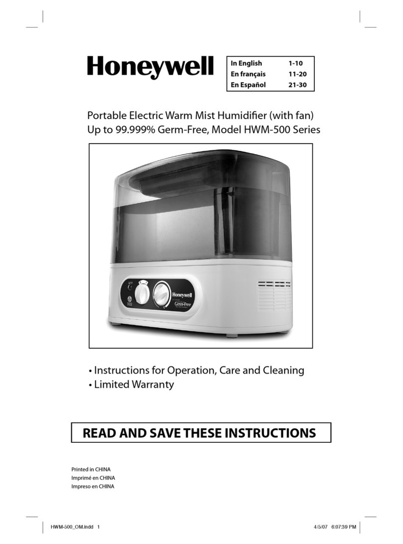 Honeywell HWM 500 - UV Warm Moisture Humidifier Operation and maintenance manual Honeywell HWM 500 - UV Warm Moisture Humidifier Operation and maintenance manual