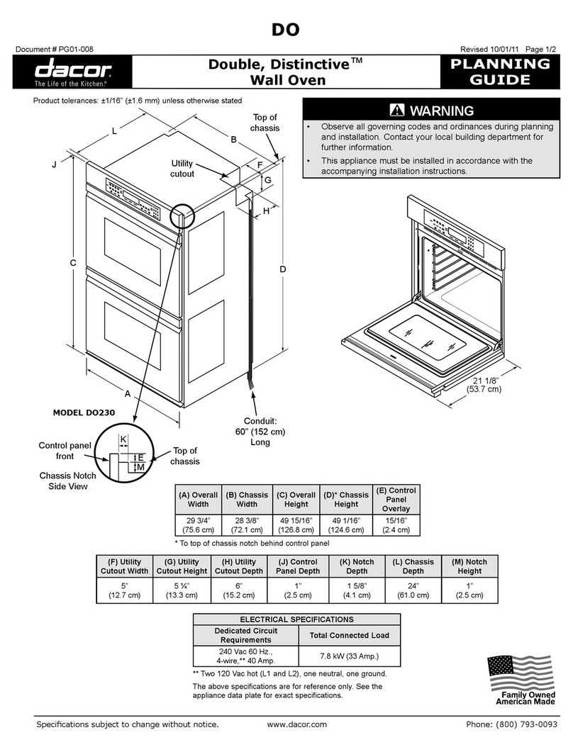 Dacor DO230 Planning guide