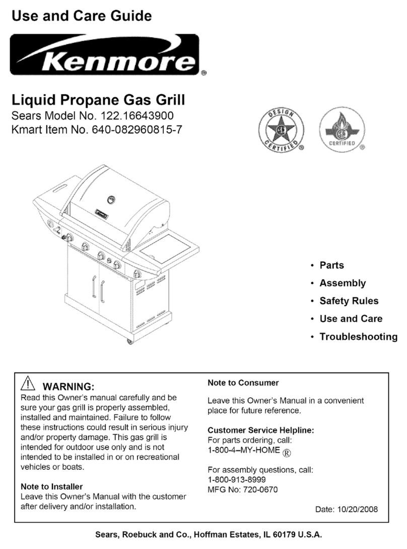 Kenmore 720-0670 - Gas Grill With Side Use and care guide