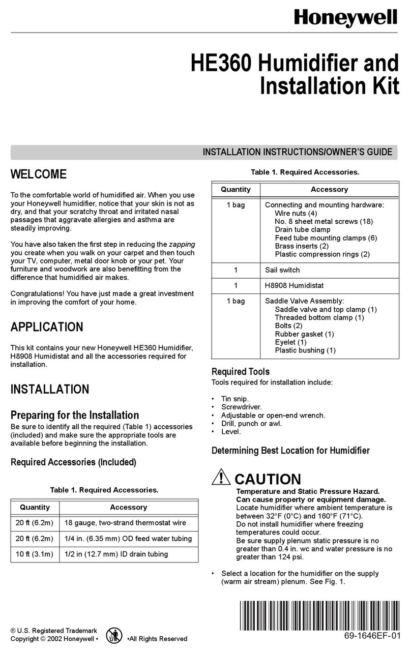 Honeywell HE360A1043 Quick start guide