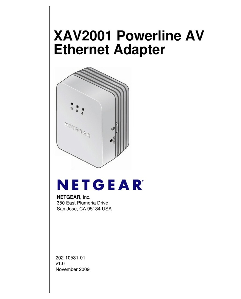 NETGEAR XAV2001 - Powerline AV Ethernet Adapter User manual