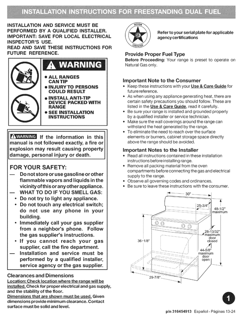 Kenmore 4812 - Elite 27 in. Double Wall Oven installation instructions