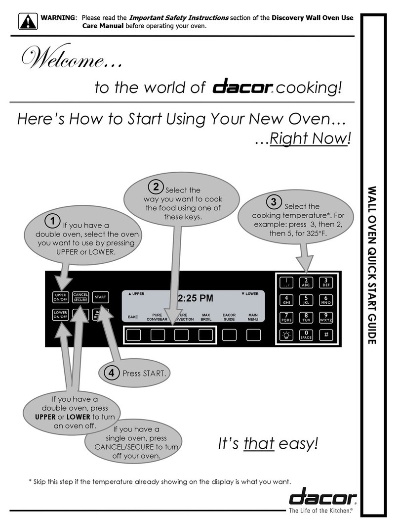 Dacor Discovery EO127 User manual