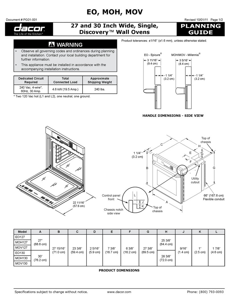 Dacor Discovery EO127 Planning guide