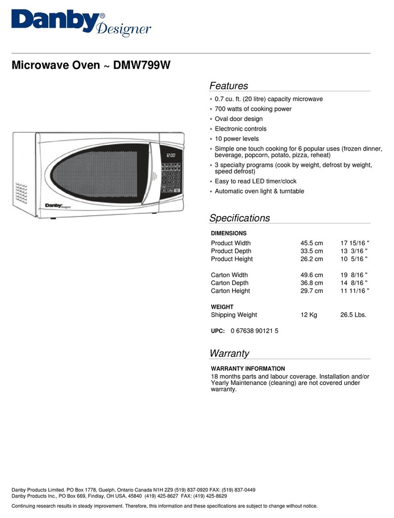 Danby Designer DMW799W User manual