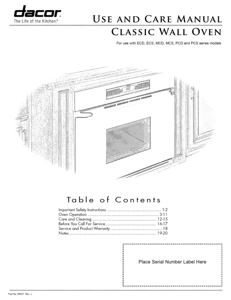Dacor ECS130SCH User manual