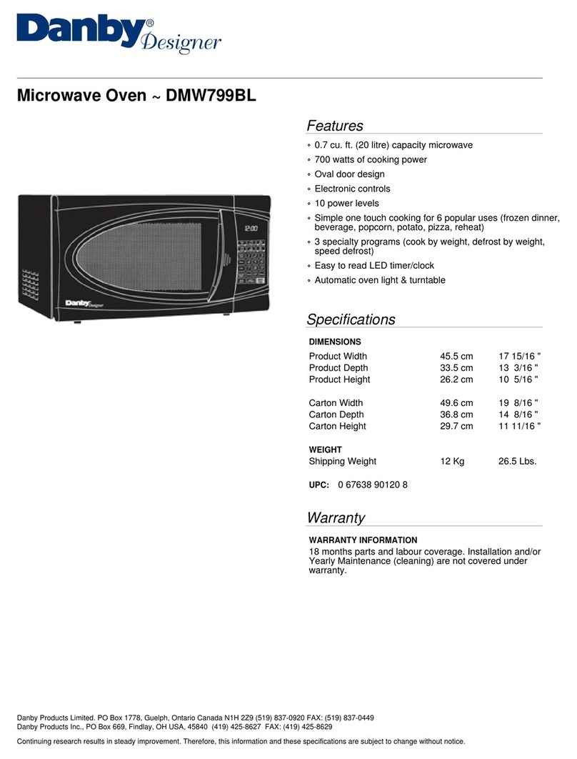 Danby Designer DMW799BL User manual