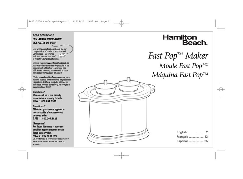 Hamilton Beach 68772R Owner's manual Hamilton Beach 68772R Owner's manual