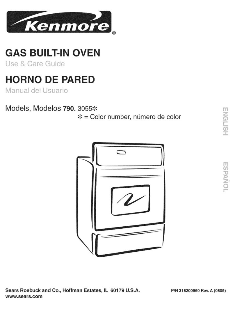 Kenmore 3055 - 24 in. Wall Oven Use & care guide
