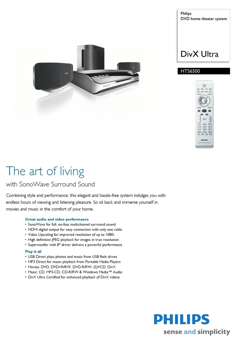 Philips HTS6500 - DivX Ultra Home Theater System manual