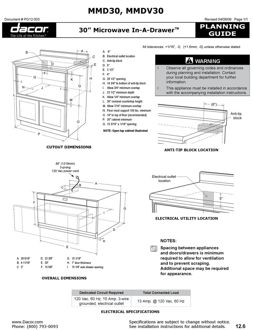 Dacor In-A-Drawer MMD24 Planning guide