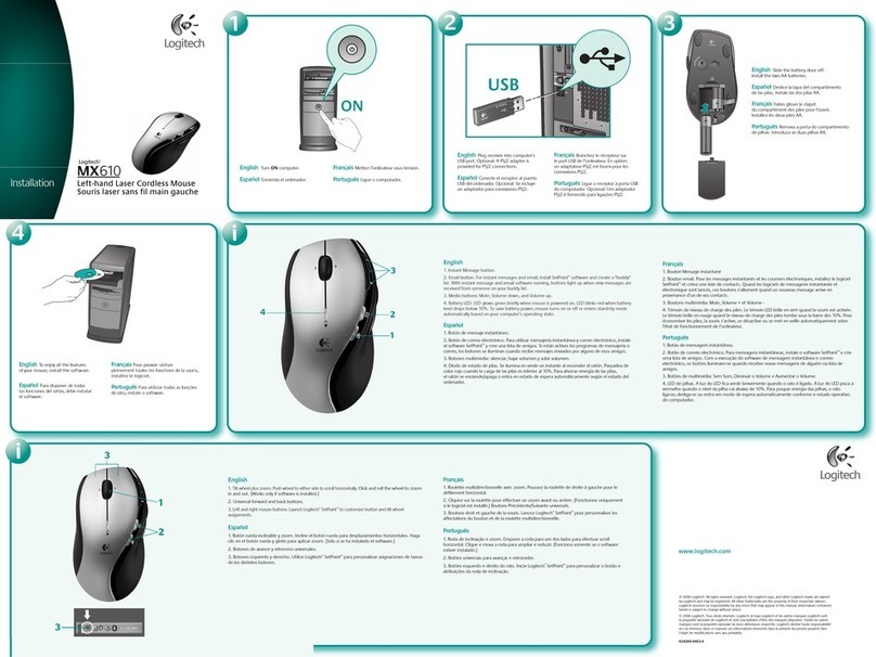 Logitech 931350-0403 - MX 610 Laser Cordless Mouse User manual