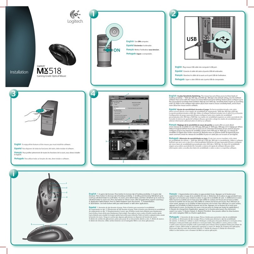 Logitech MX 518 - Gaming-Grade Optical Mouse... User manual