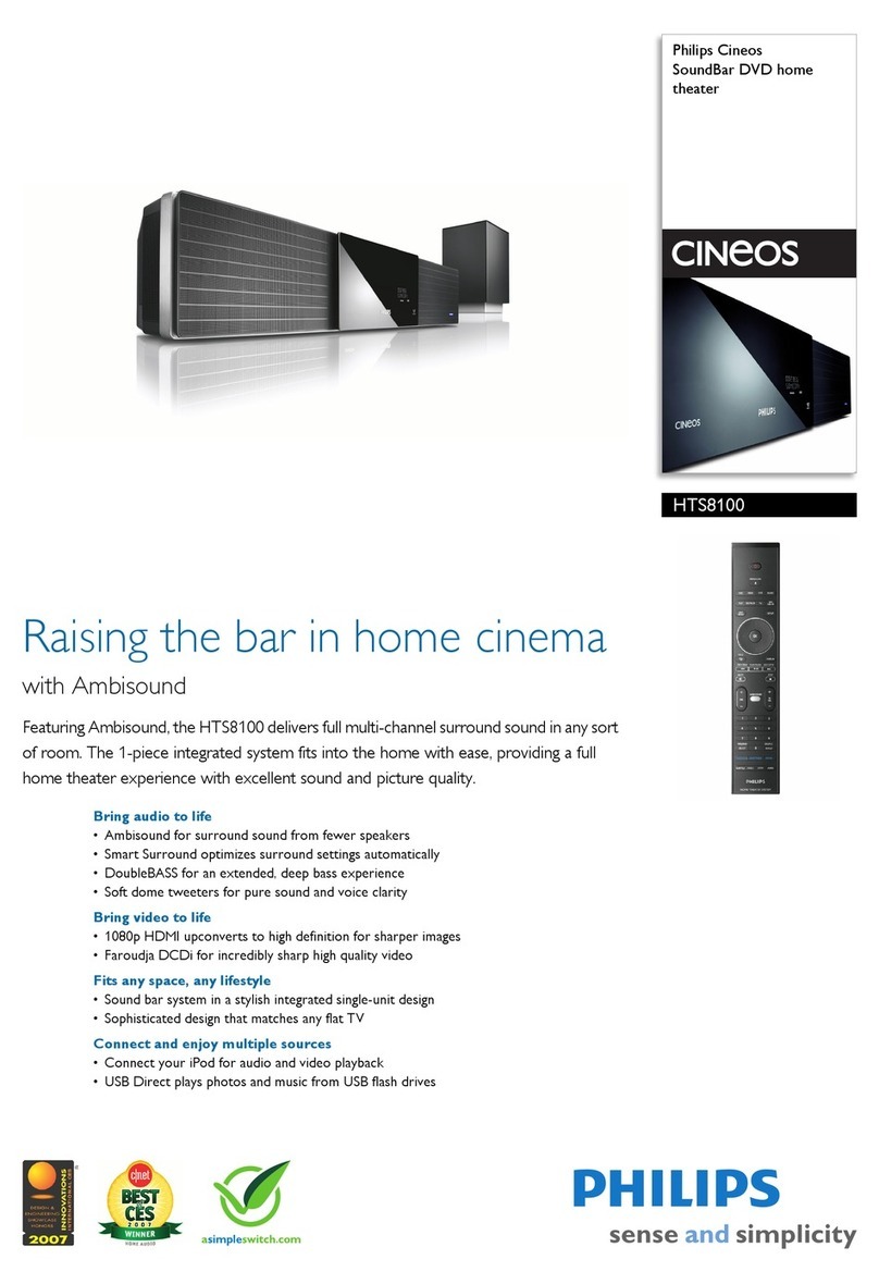 Philips HTS8100 - Soundbar DVD Surround System User manual
