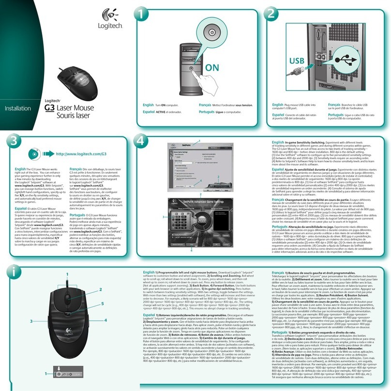 Logitech 931691-0403 - G3 Laser Mouse User manual