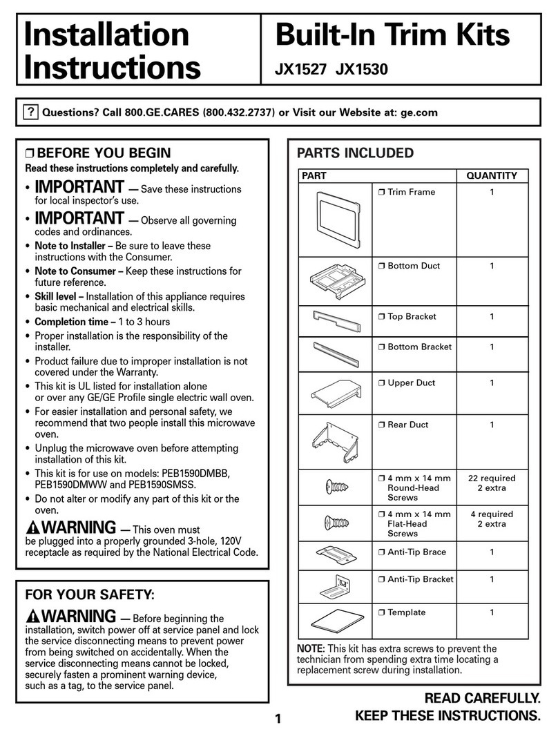 GE JEM31WF - Spacemaker II Microwave Oven installation instructions