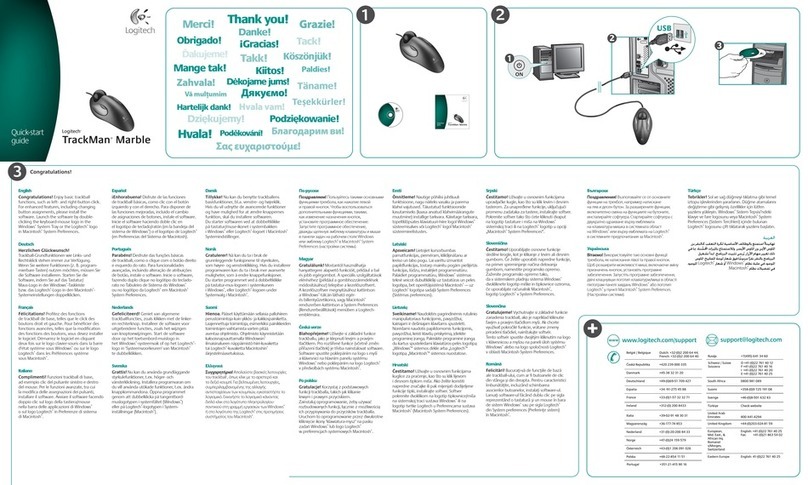 Logitech 910-000806 - Trackman Marble - Trackball User manual