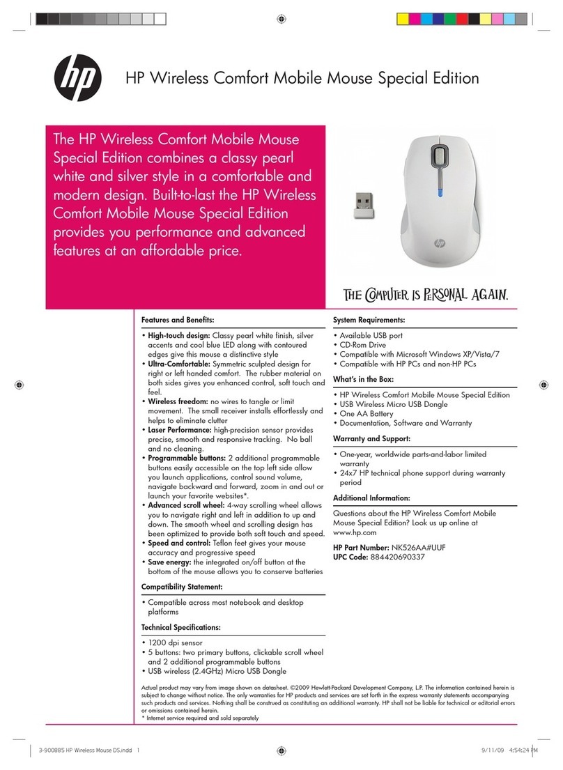 HP NK528AA - Comfort Wireless Mouse User manual HP NK528AA - Comfort Wireless Mouse User manual